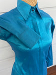 Aqua Blue Stretch Taffeta Show Shirt